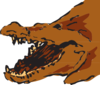 Brown Alligator With Mouth Open Clip Art